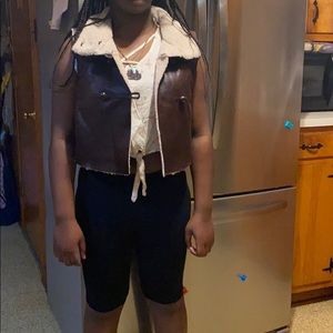 Faux leather Jennifer Lopez vest